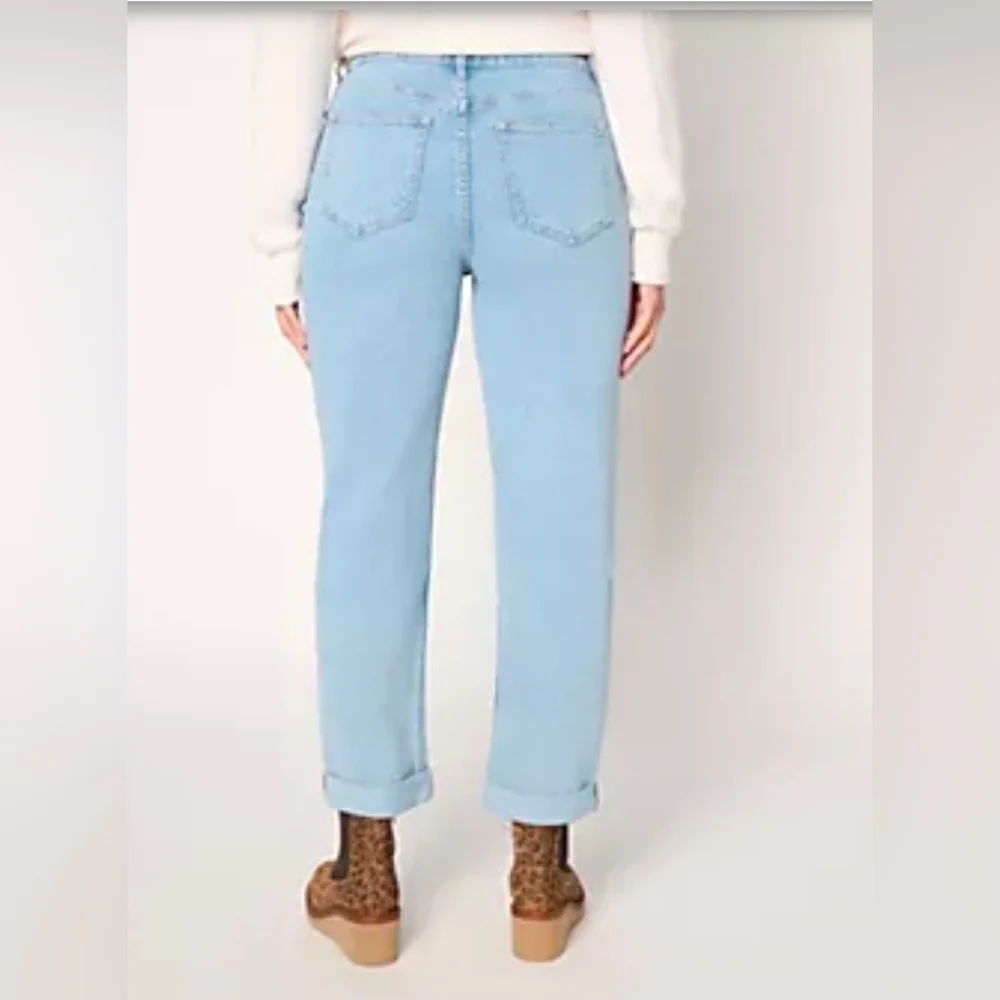 LOGO by Lori Goldstein Dark Blue Boyfriend Jeans. Size 10. NWT - Picture 8 of 9